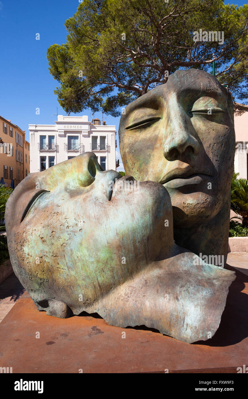 Hermanos sculpture by Igor Mitoraj, Saint Tropez, France Stock Photo