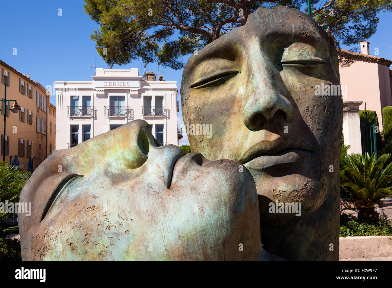 Hermanos sculpture by Igor Mitoraj, Saint Tropez, France Stock Photo