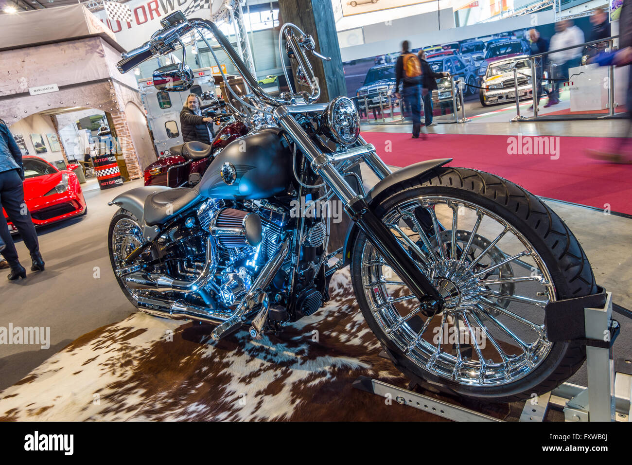 Motorcycle Harley-Davidson FXSB Softail Breakout 'Crazy Diamond'. Stock Photo