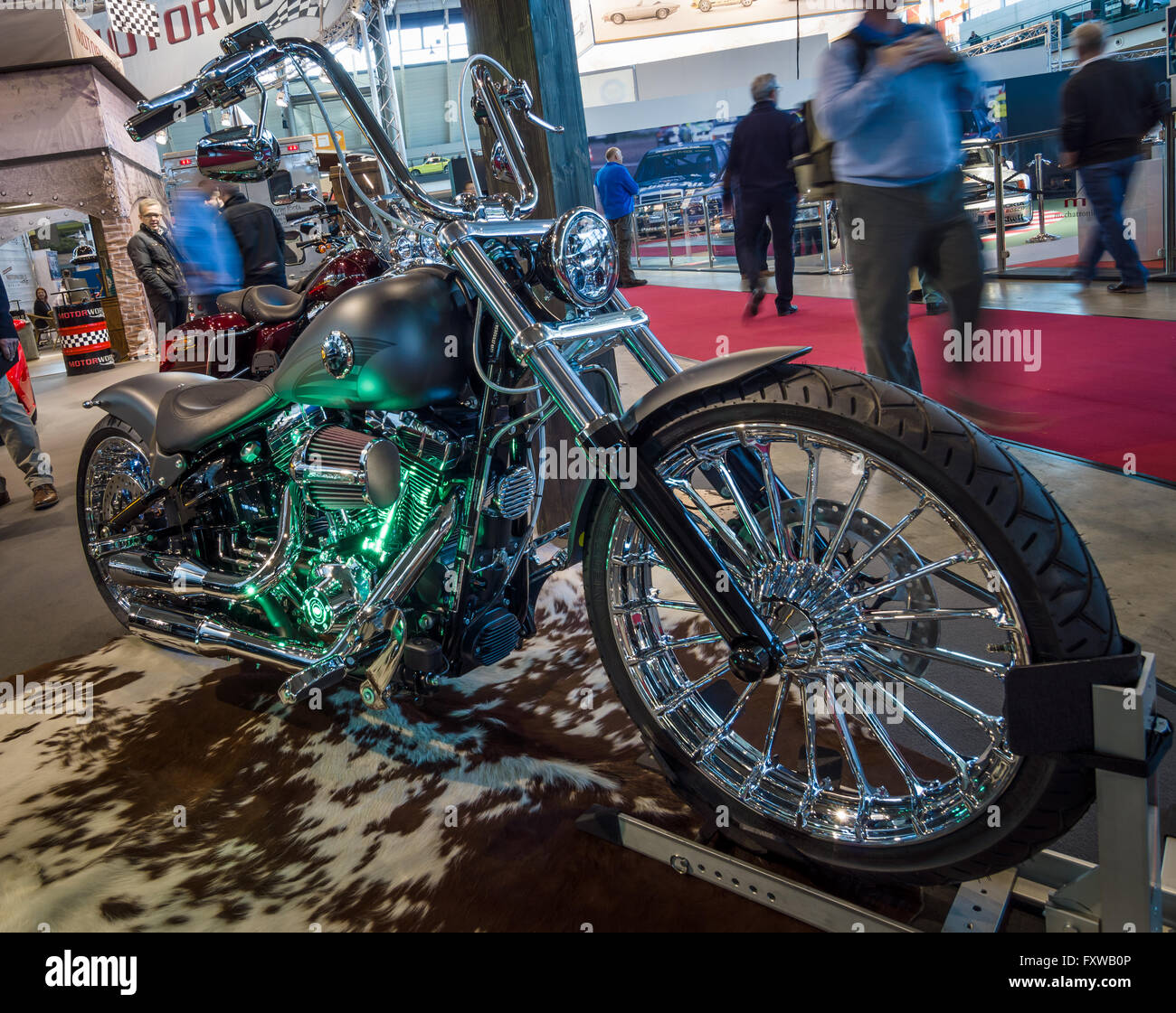 Motorcycle Harley-Davidson FXSB Softail Breakout 'Crazy Diamond'. Stock Photo