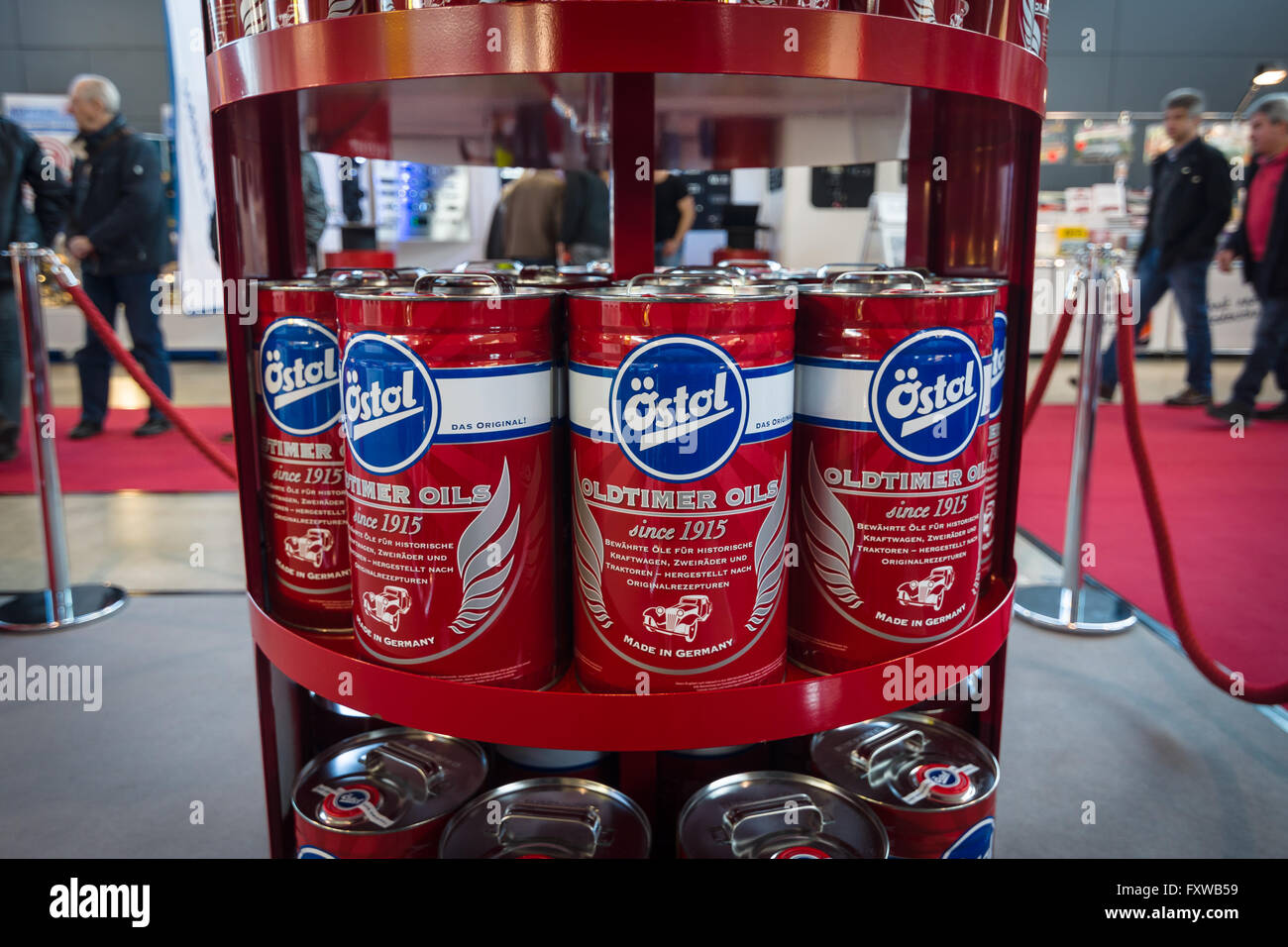 Sales and distribution of specialty motor oil for vintage cars. Stand