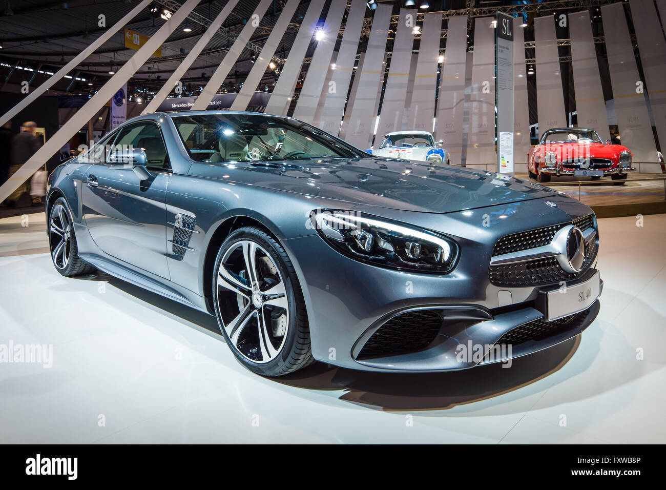 Sports car Mercedes-Benz SL 400 (R231), 2016. Stock Photo