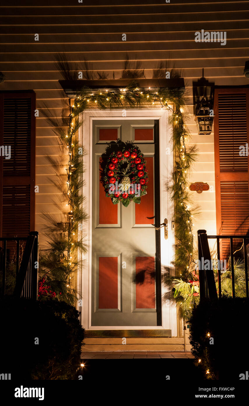 Front Door Christmas Decorations Stock Photos Front Door