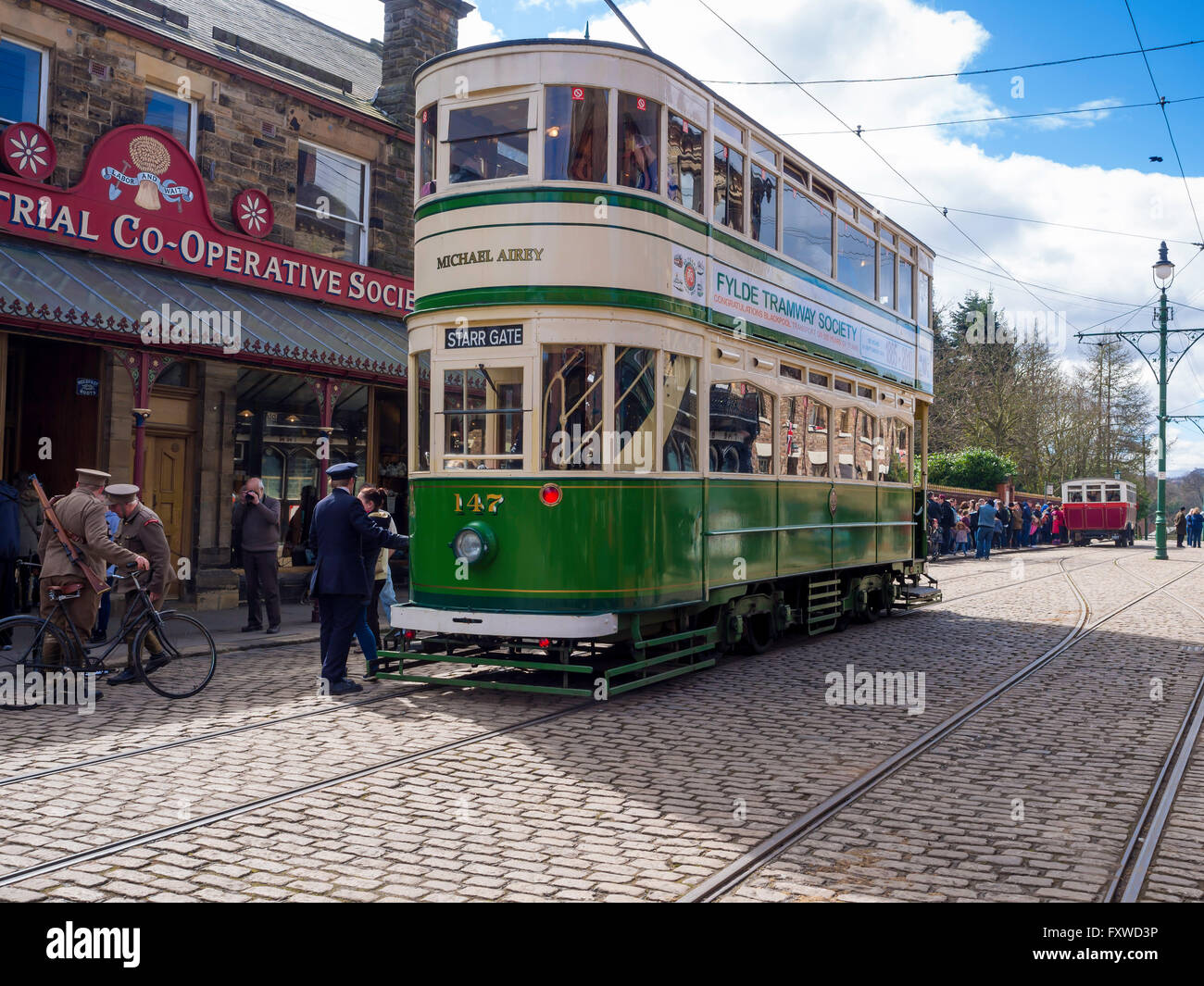 Restored Double Deck Blackpool Tram No 147 Michael Airey Built 1924 At Restored Double Deck Blackpool Tram No 147 Michael Airey Built 1924 At