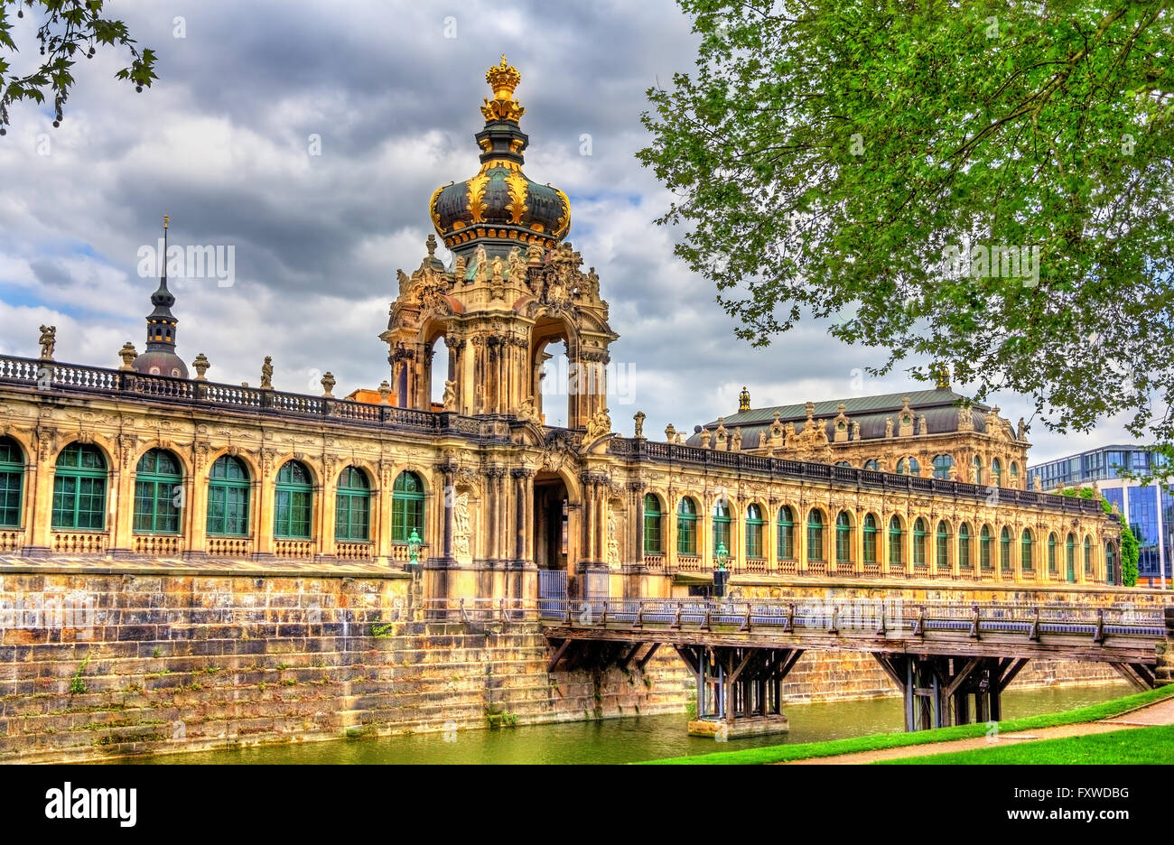 Kronentor or Crown Gate of Zwinger Palace in Dresden Stock Photo