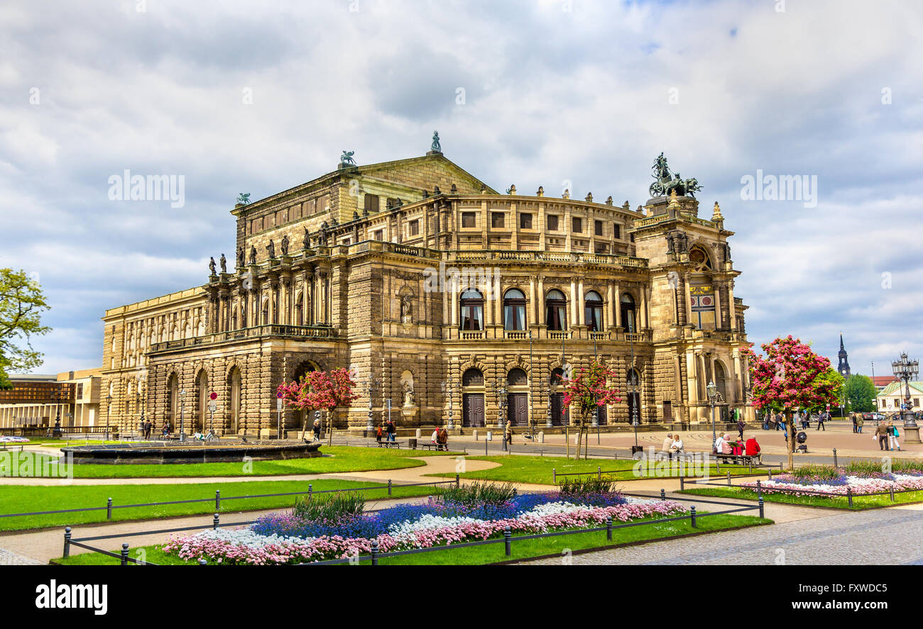Semperoper, an opera house in Dresden, Saxony Stock Photo