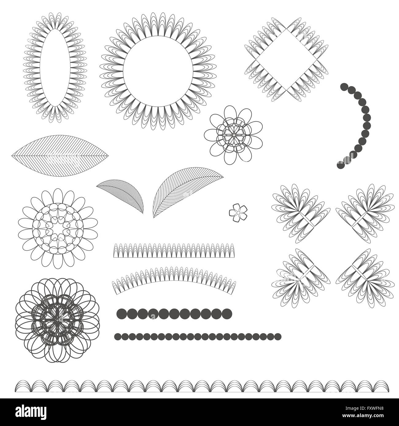 Set of Floral Graphic Design Elements Stock Vector Image & Art - Alamy