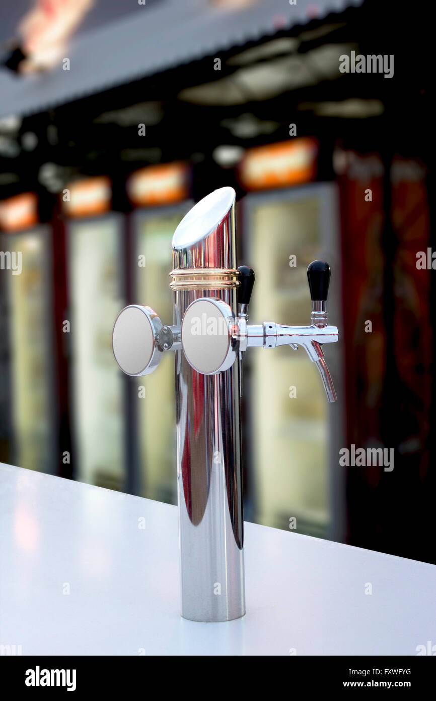 Draught beer tap Stock Photo