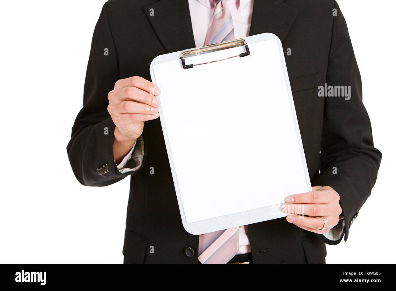 Businessman isolated on white with props Stock Photo - Alamy