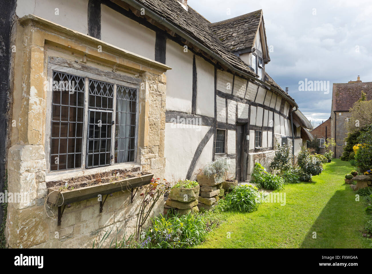 The Fleece Inn public house in the village of Bretforton, Worcestershire, England, UK Stock Photo