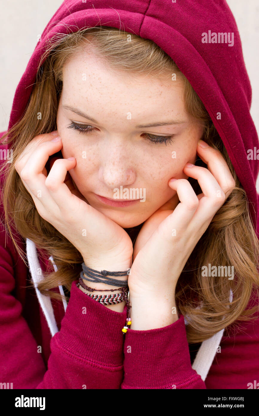 Sad teen girl Stock Photo