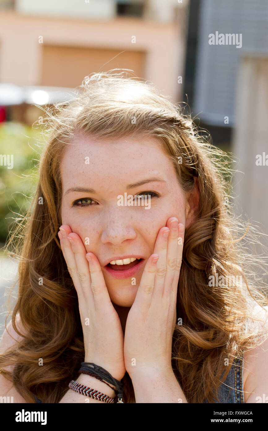 Surprised girl Stock Photo