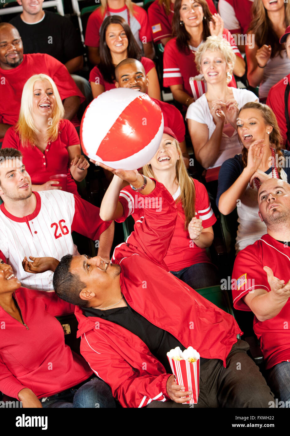 Extensive Series Of A Crowd Of Baseball Fans, Sitting In A Stadium ...