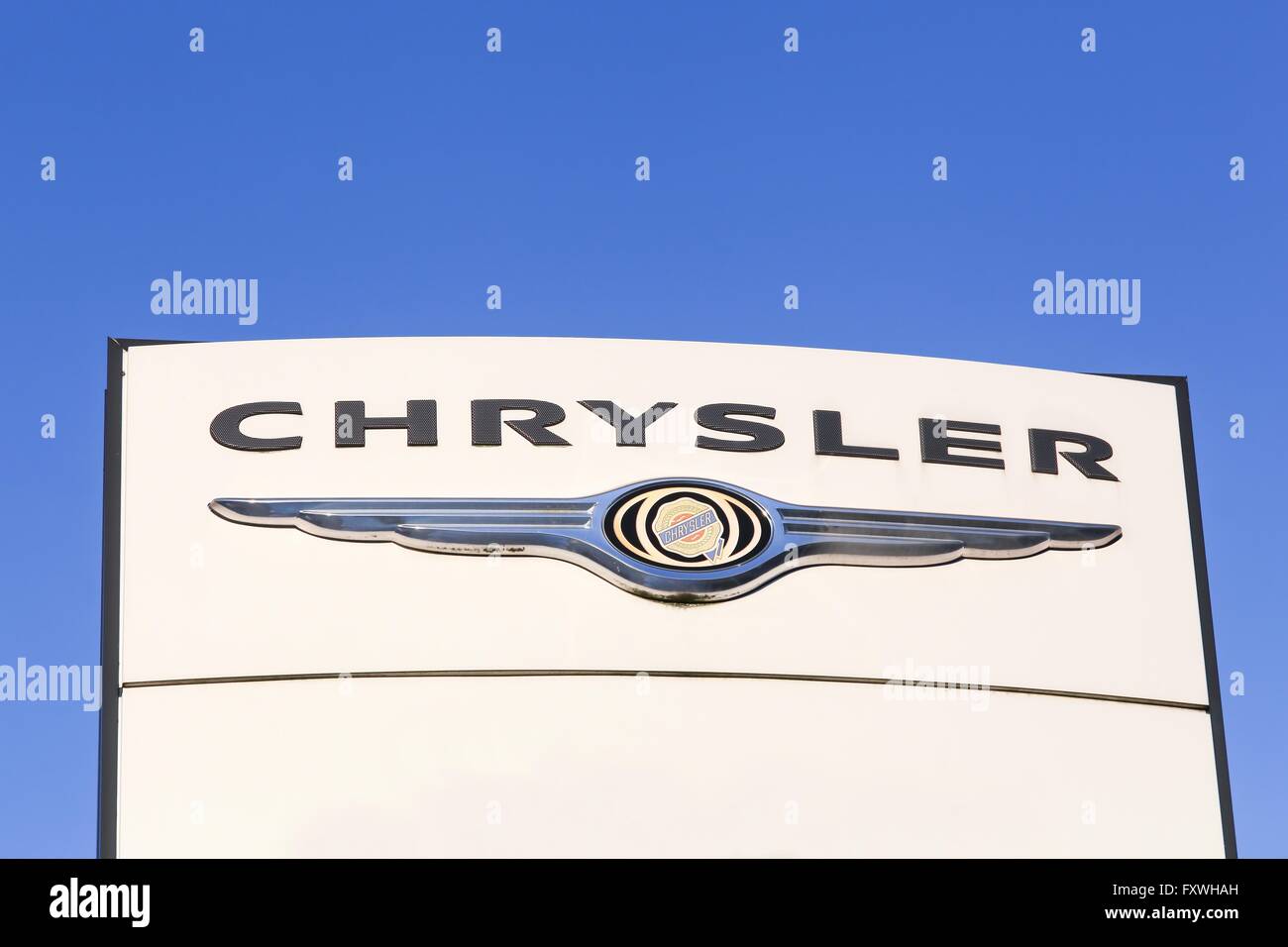 Chrysler logo on a panel Stock Photo