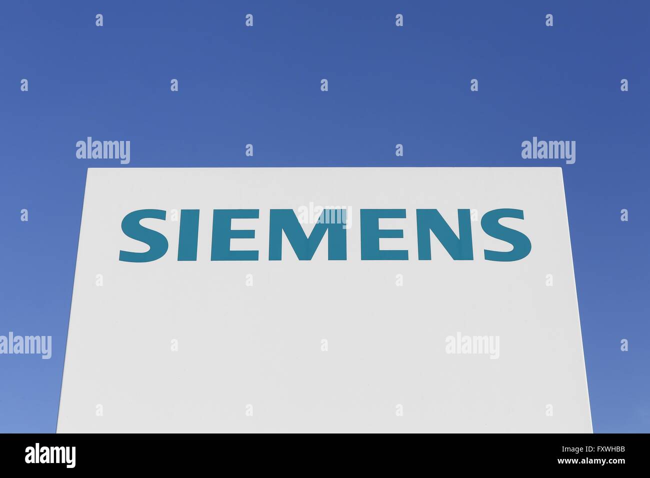 Siemens logo on a panel Stock Photo