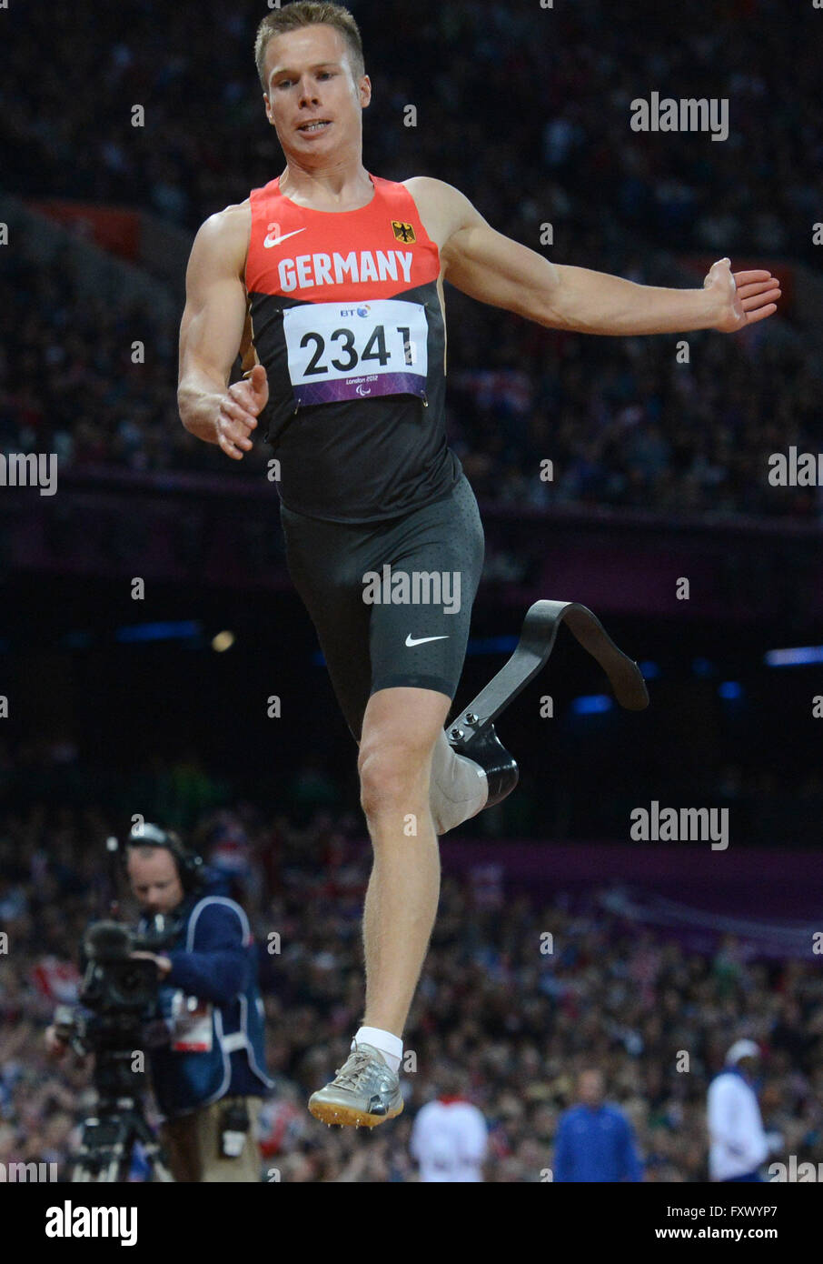 Markus Rehm of Germany jumps during the men's long jump final F42/44 at ...
