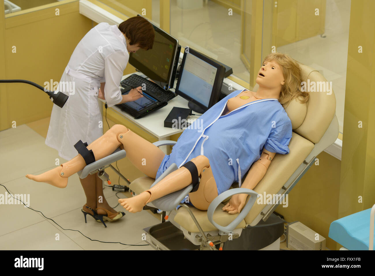A dummy of a pregnant woman at the Centre for Healing Sciences in Kasan, Ru...