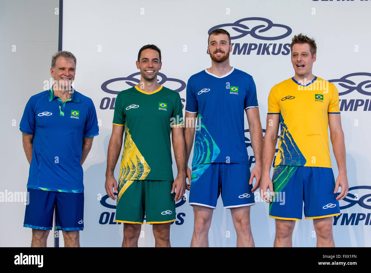 Saquerema, Brazil. 19th April, 2016. Launch UNIFORM VOLLEY - Presentation  of new uniform volleyball for the Olympic Games Rio 2016 at the training  center in Saquarema. Credit: Fotoarena/Alamy Live News Stock Photo - Alamy