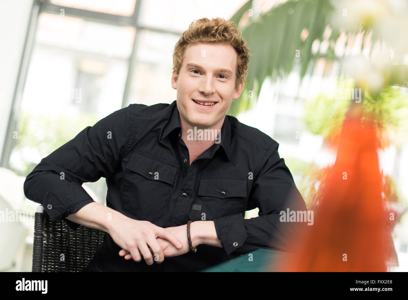Hamburg, Germany. 18th Apr, 2016. Felix Everding, in the role of Dennis Grabowski, posing during a photo call in Hamburg, Germany, 18 April 2016. The ARD television series 'Rote Rosen' ('Red Roses') starts into the 13th season with 200 new episodes. Photo: Lukas Schulze/dpa/Alamy Live News Stock Photo