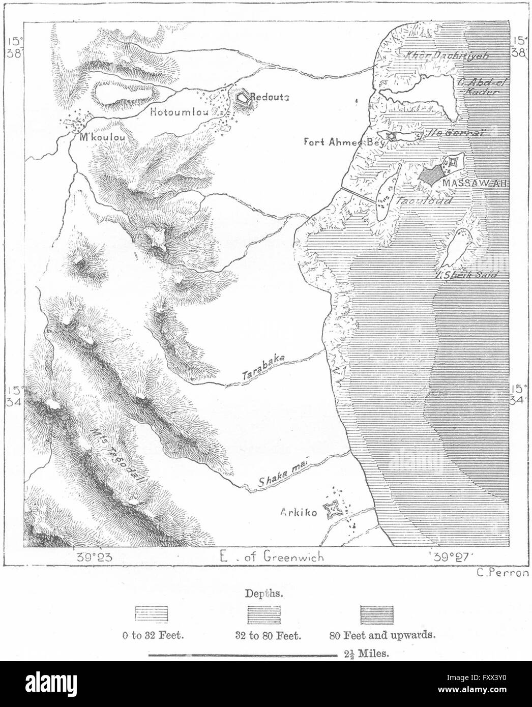 ERITREA: Massawa, sketch map, c1885 Stock Photo