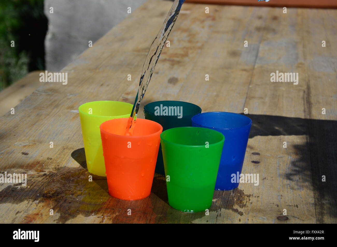 Colorful Goblets on the Table Stock Photo