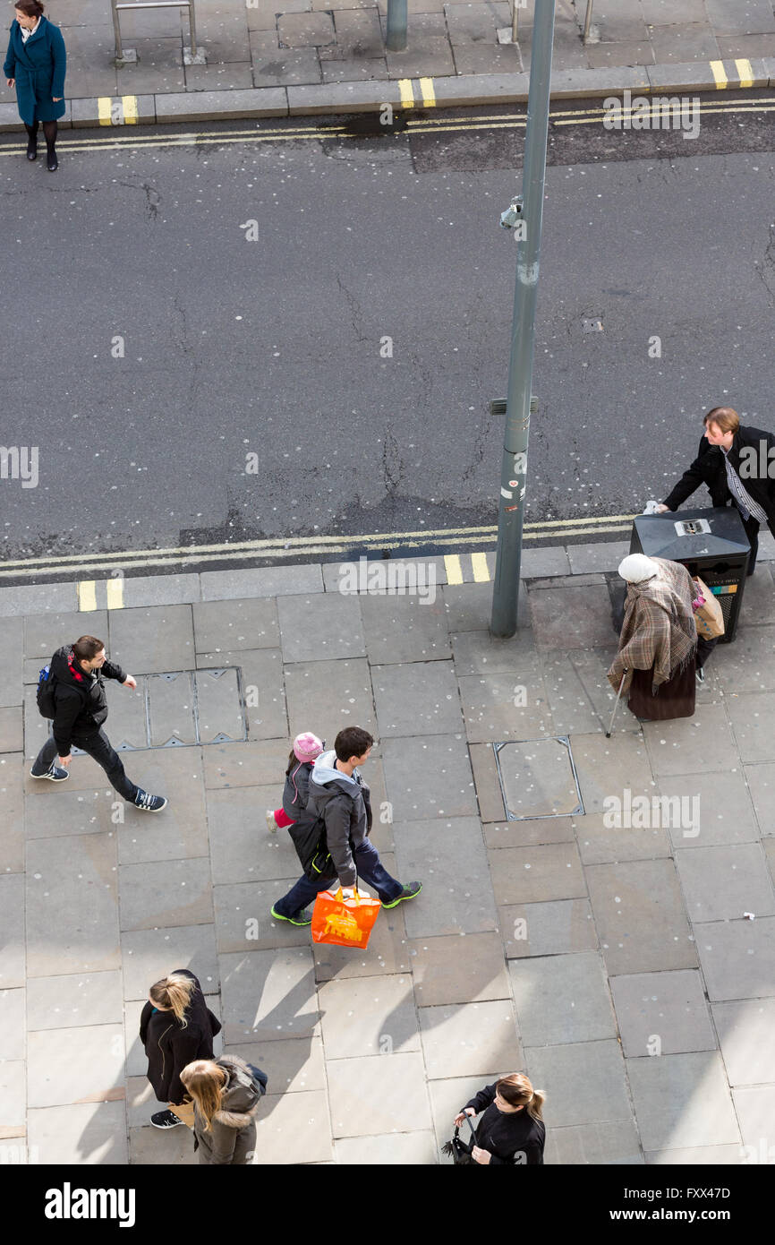 Pedestrians walk along King Street, Hammersmith, London. 18/02/2016. Stock Photo