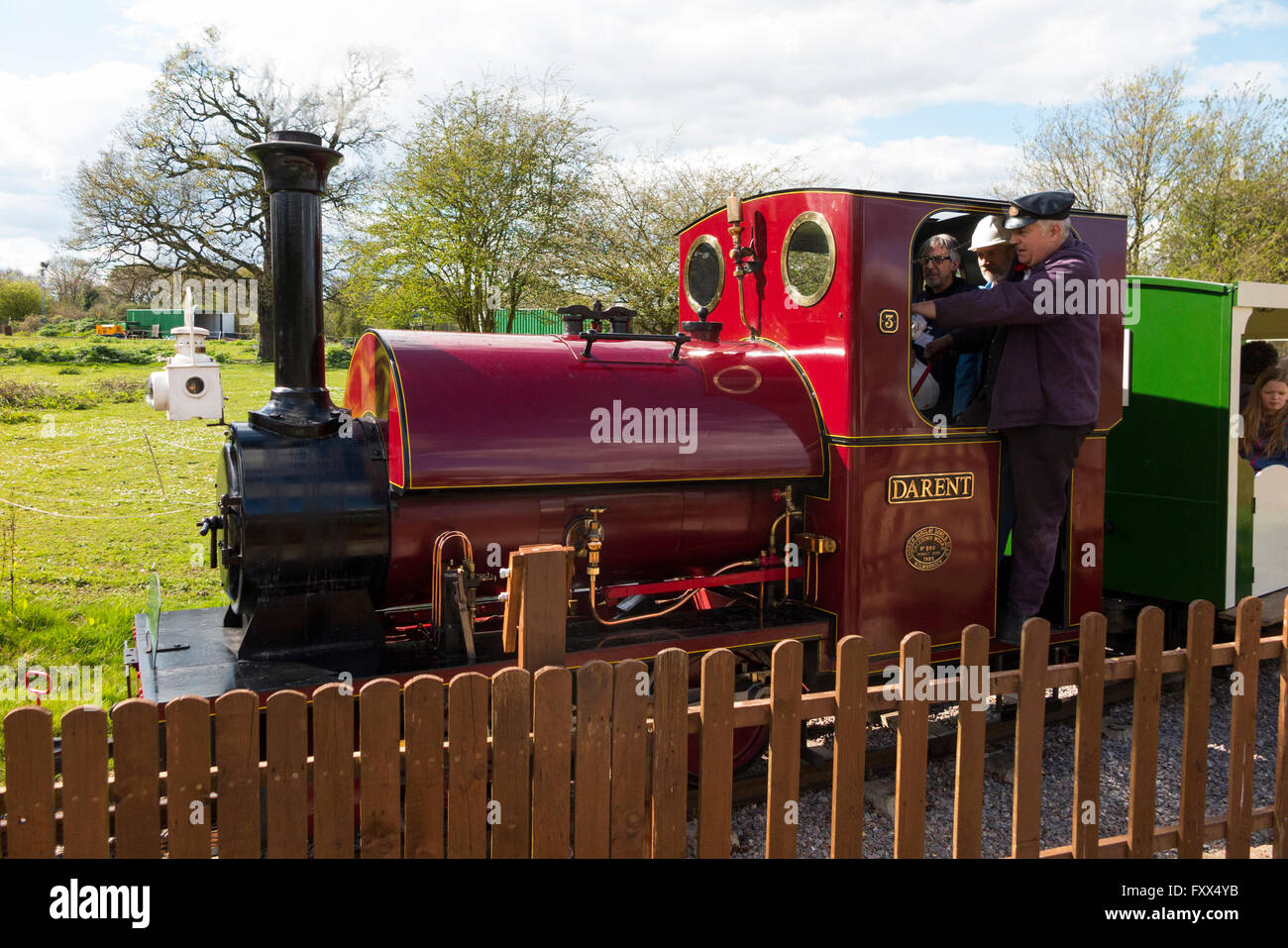 Miniature / model narrow gauge railway steam train and