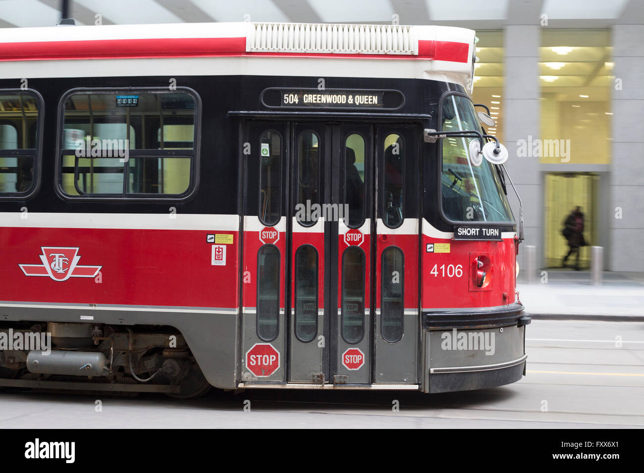 Streetcar in downtown Toronto Stock Photo