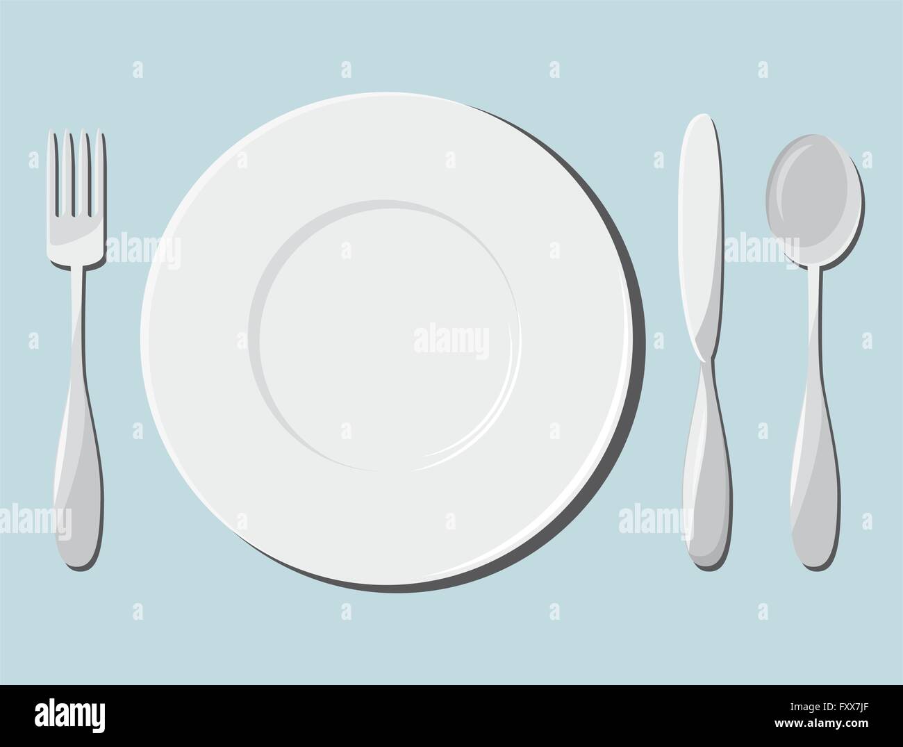 Dishes and cutlery. Vector illustration Stock Vector
