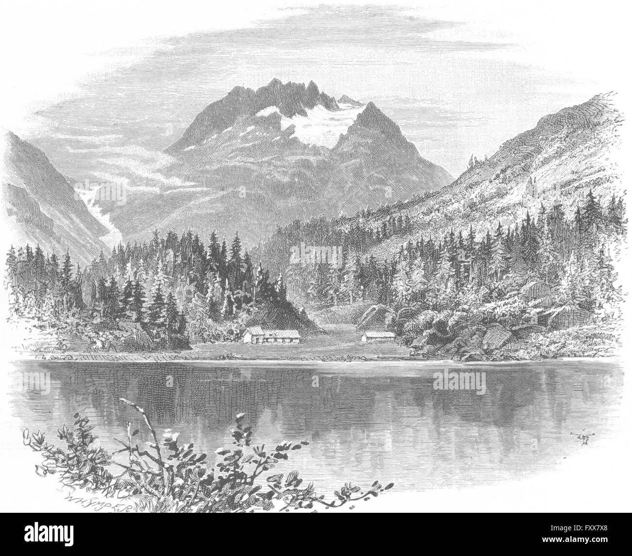SWITZERLAND: Maloja pass, antique print 1891 Stock Photo
