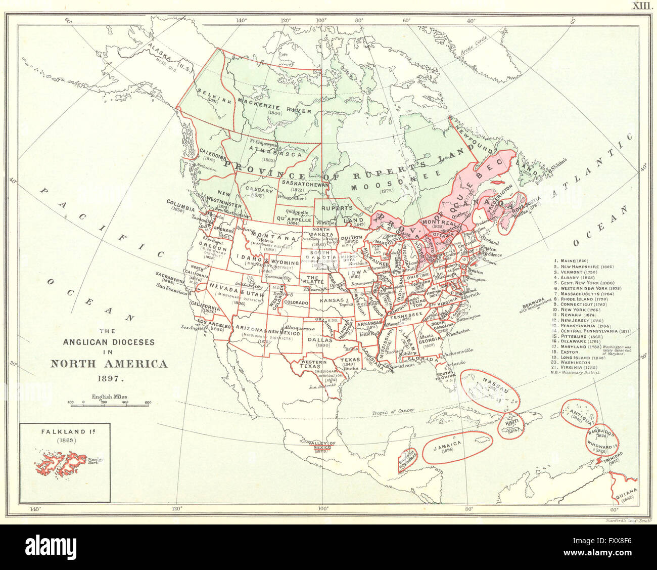 ANGLICAN DIOCESES IN NORTH AMERICA - Anglican Dioceses In North America Canada United States West Indies FXX8F6 