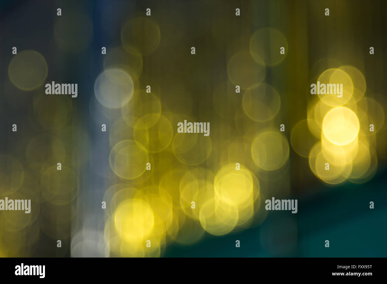 blurred golden lights in the green window Stock Photo - Alamy