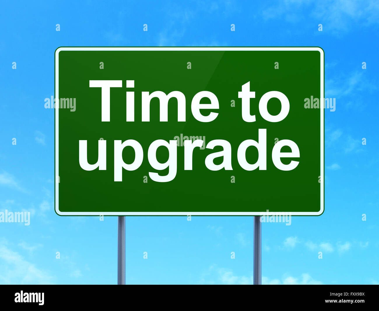 Time concept: Time To Upgrade on road sign background Stock Photo - Alamy
