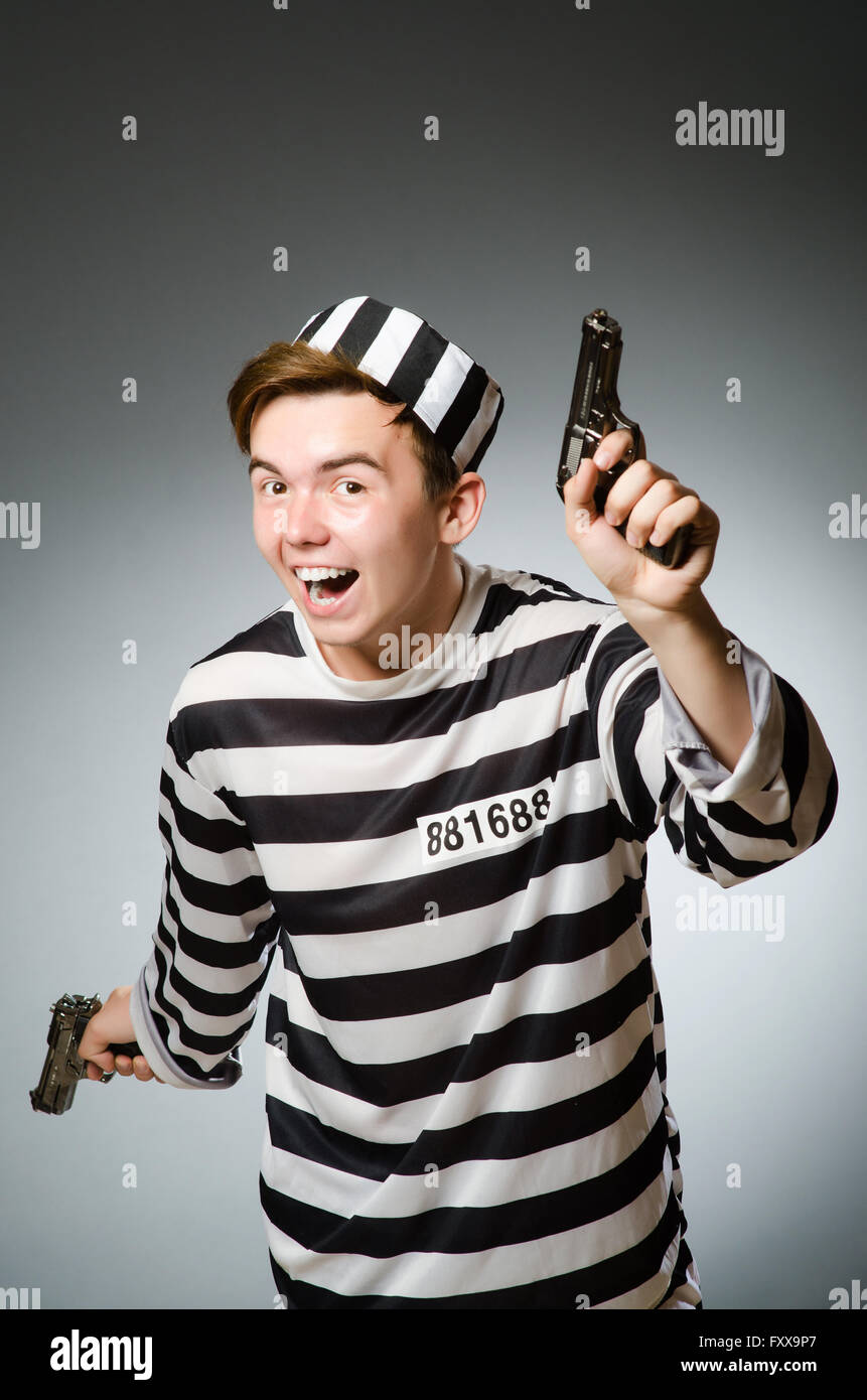 Funny prisoner in prison concept Stock Photo Alamy