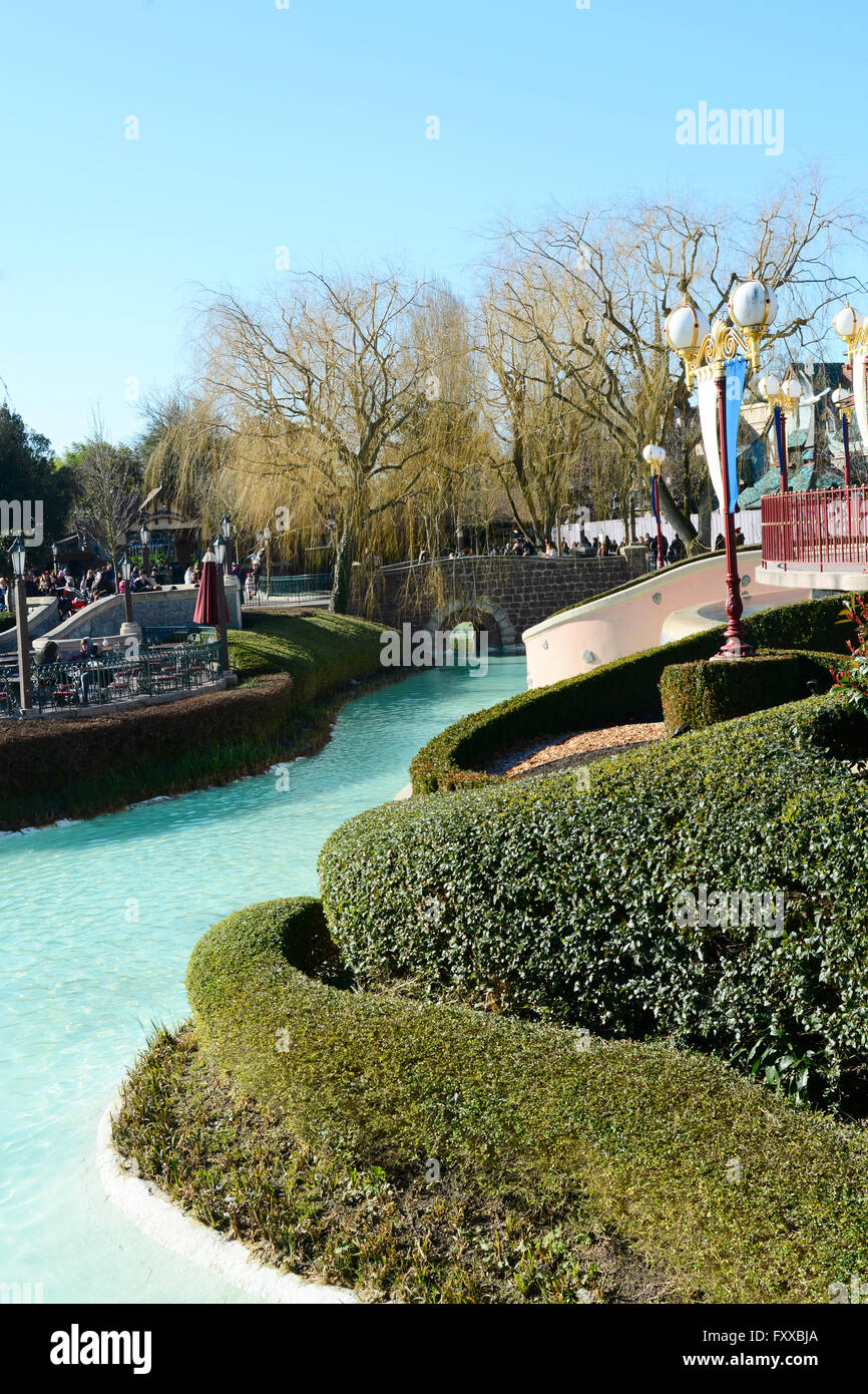 Disneyland Paris park lampost and iron art Stock Photo