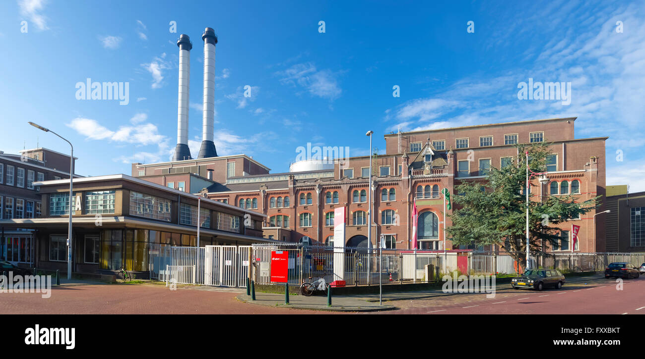 THE HAGUE, NETHERLANDS - OCTOBER 3, 2015: Exterior of the monumental E.ON power station, the oldest and still active power stati Stock Photo