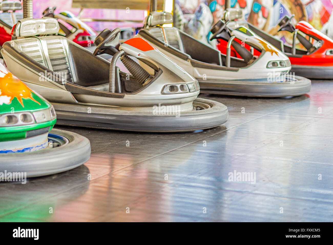 dodgems, small electric cars in a small town fair Stock Photo - Alamy