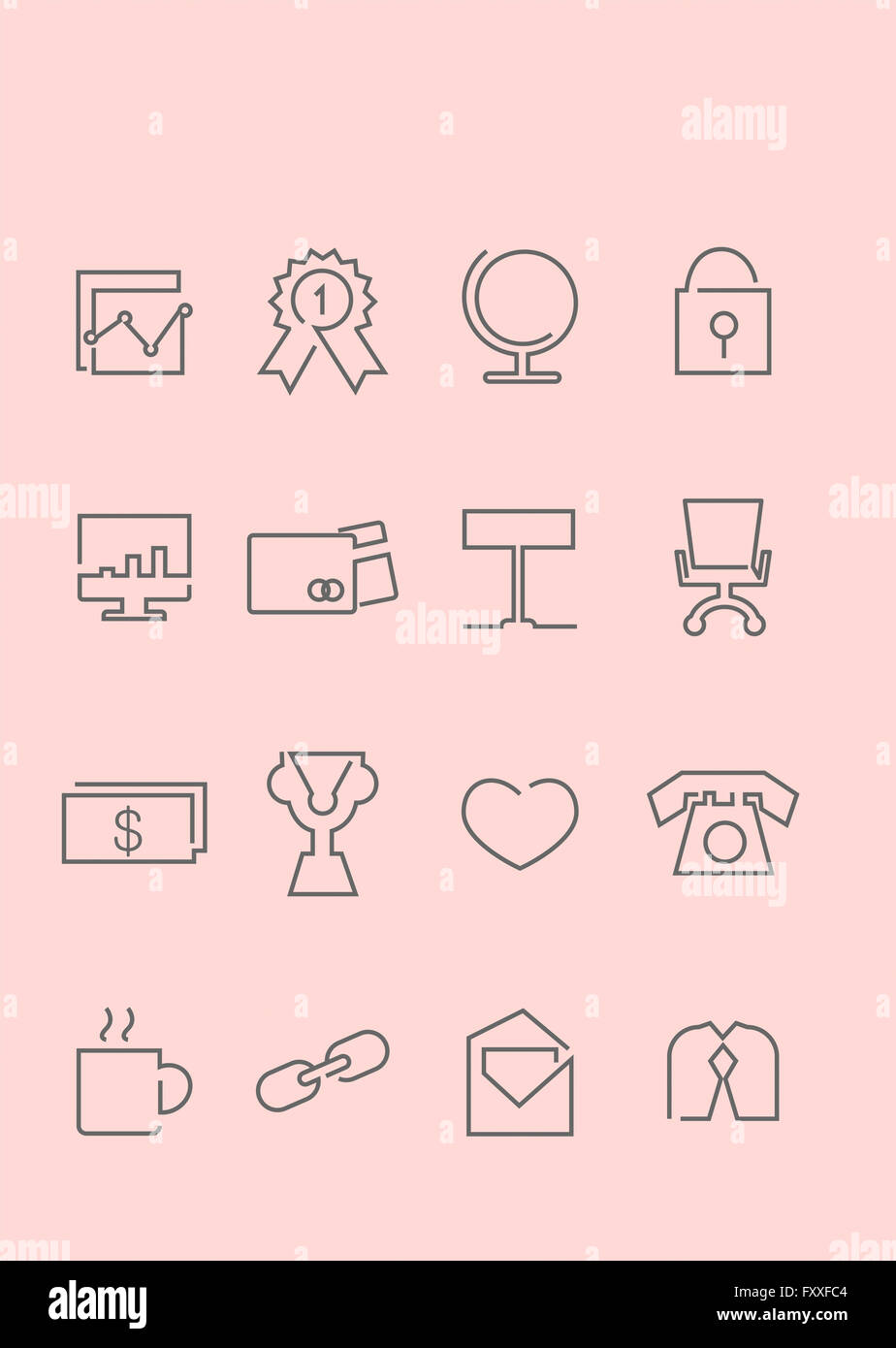 Set of various line icons Stock Photo - Alamy