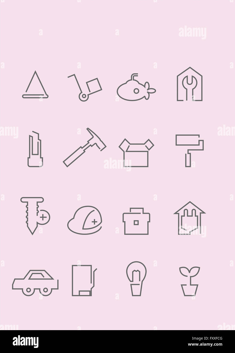 Simple set box icons hi-res stock photography and images - Alamy