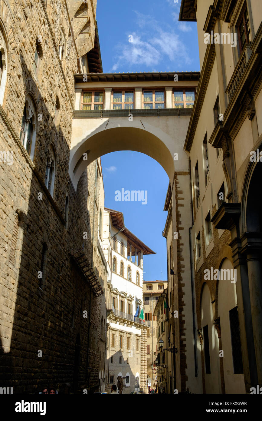 Vasari Corridor, Florence, Italy Stock Photo