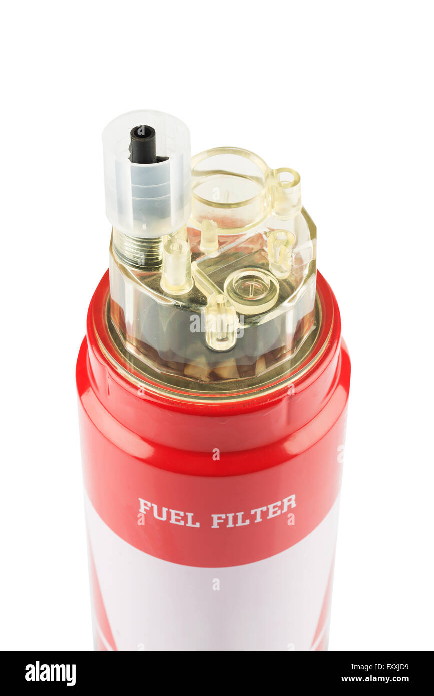 Red fuel filter Stock Photo