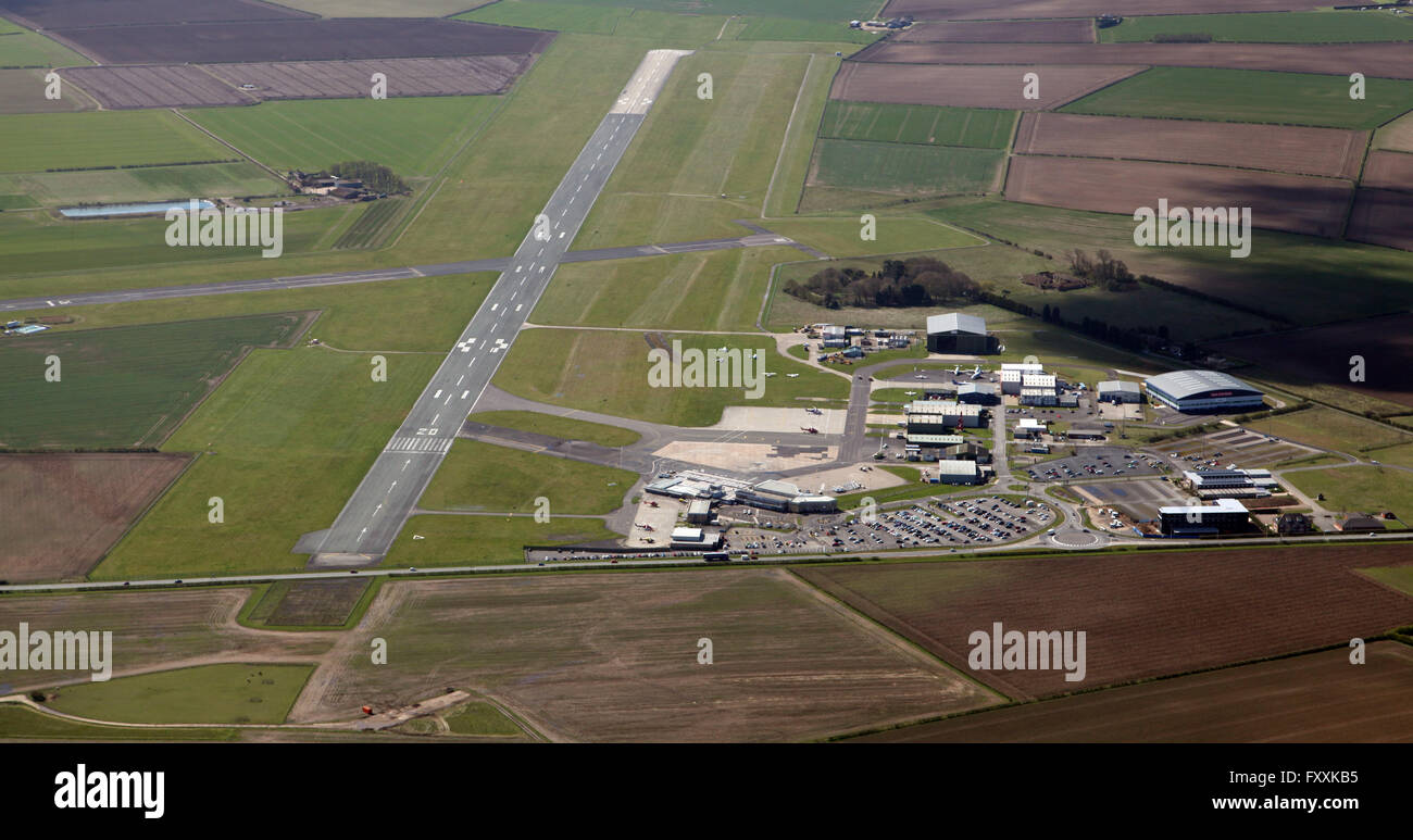 aerial view of Humberside Airport in North Lincolnshire, UK Stock Photo