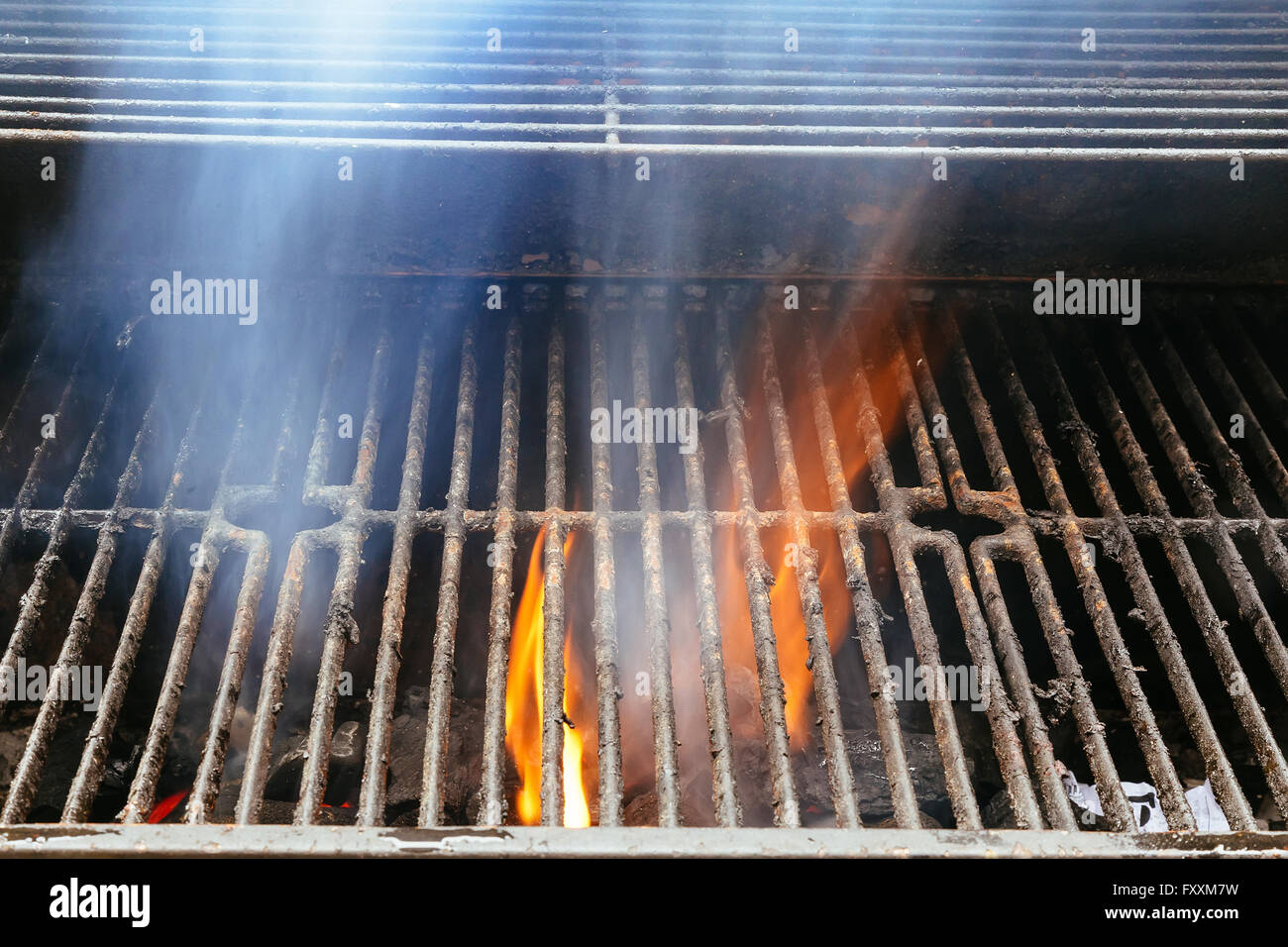 BBQ Grill and glowing coals. You can see more BBQ, grilled food, fire Stock Photo
