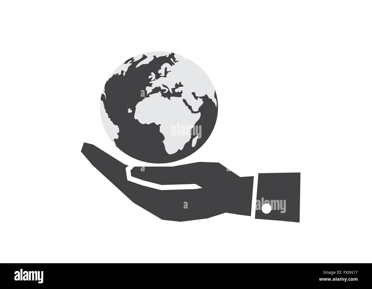 Hand holding world globe Stock Vector Image & Art - Alamy