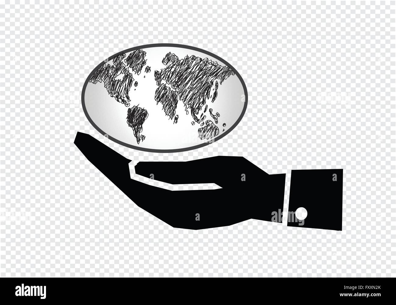 Hand holding world globe map Stock Vector Image & Art - Alamy