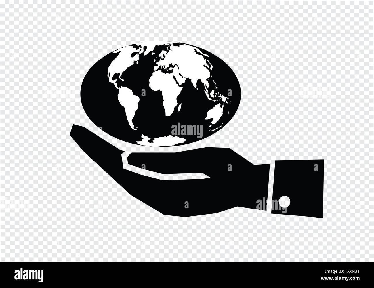 Hand holding world globe map Stock Vector Image & Art - Alamy