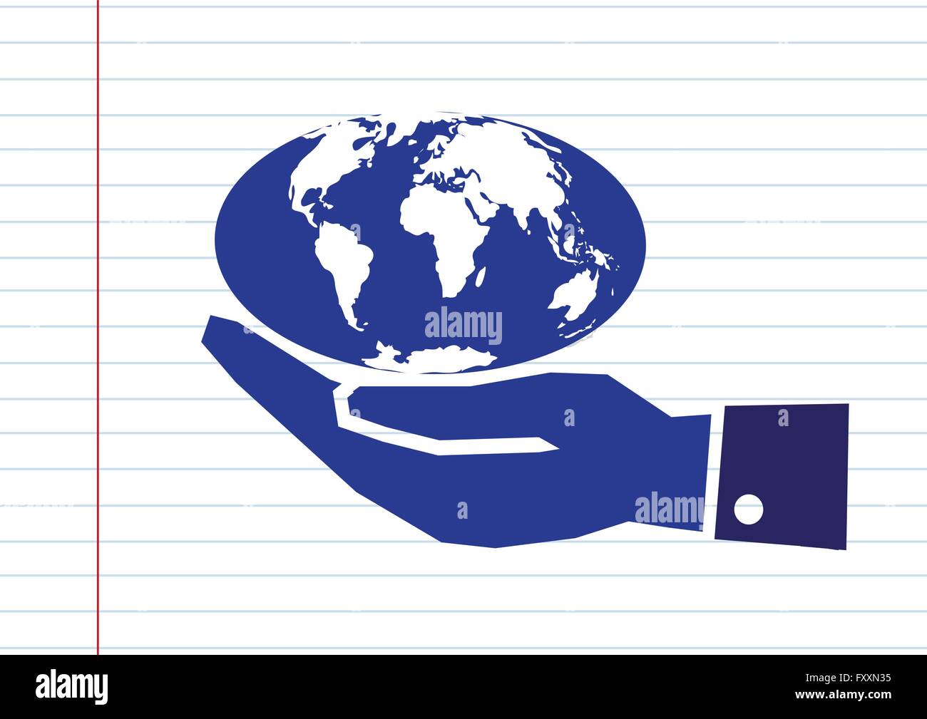 Hand holding world globe map Stock Vector Image & Art - Alamy