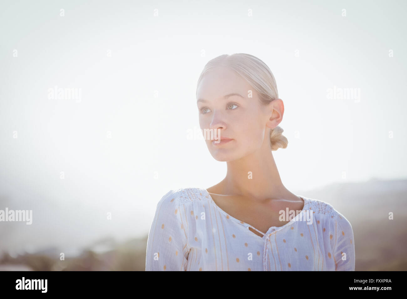 Portrait of beautiful blonde woman Stock Photo