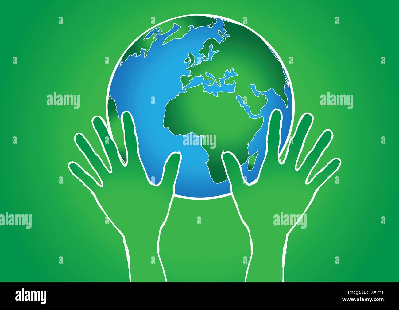 Hand Holding World and globe hands idea Stock Vector Image & Art - Alamy