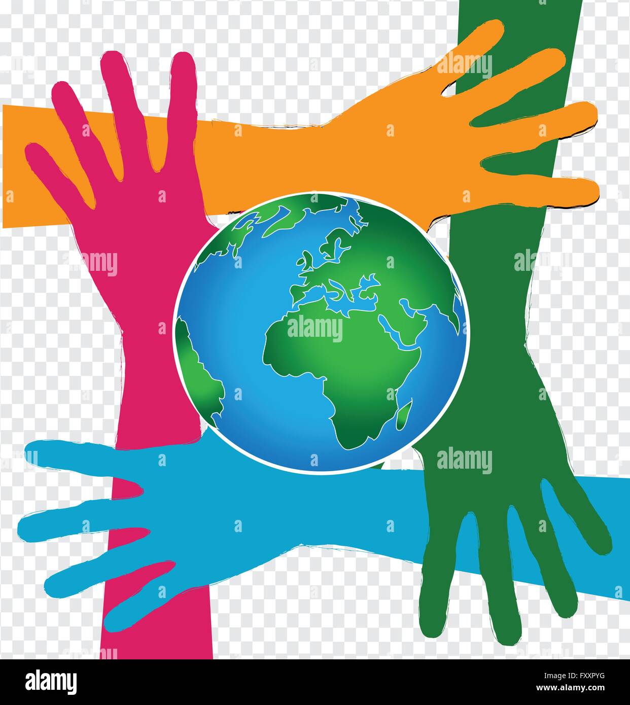 Hand Holding World and globe hands idea Stock Vector Image & Art - Alamy